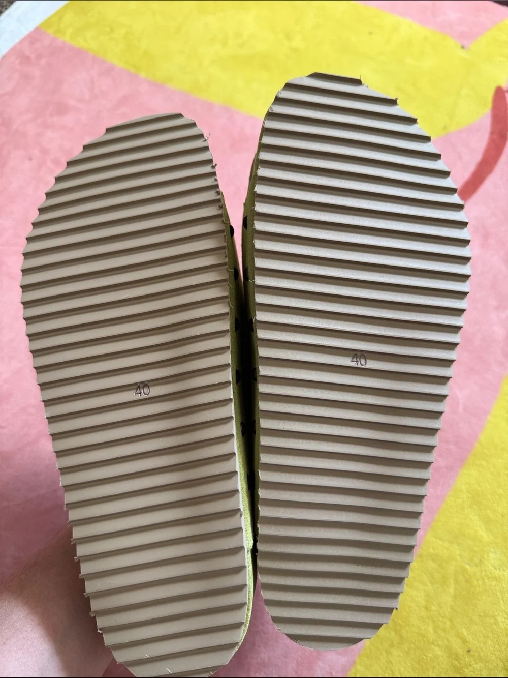 INTENTIONALLY BLANK Lime Green Double-Buckle Platform Slides